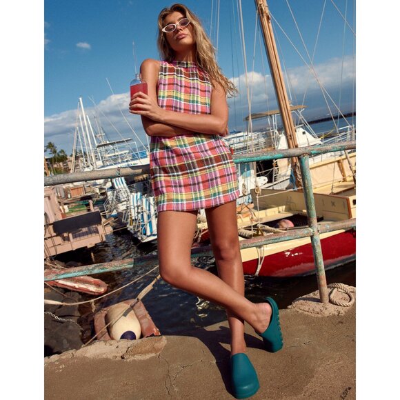 FREE PEOPLE Walk The Walk Plaid Mini / Retro Combo - Picture 1 of 9